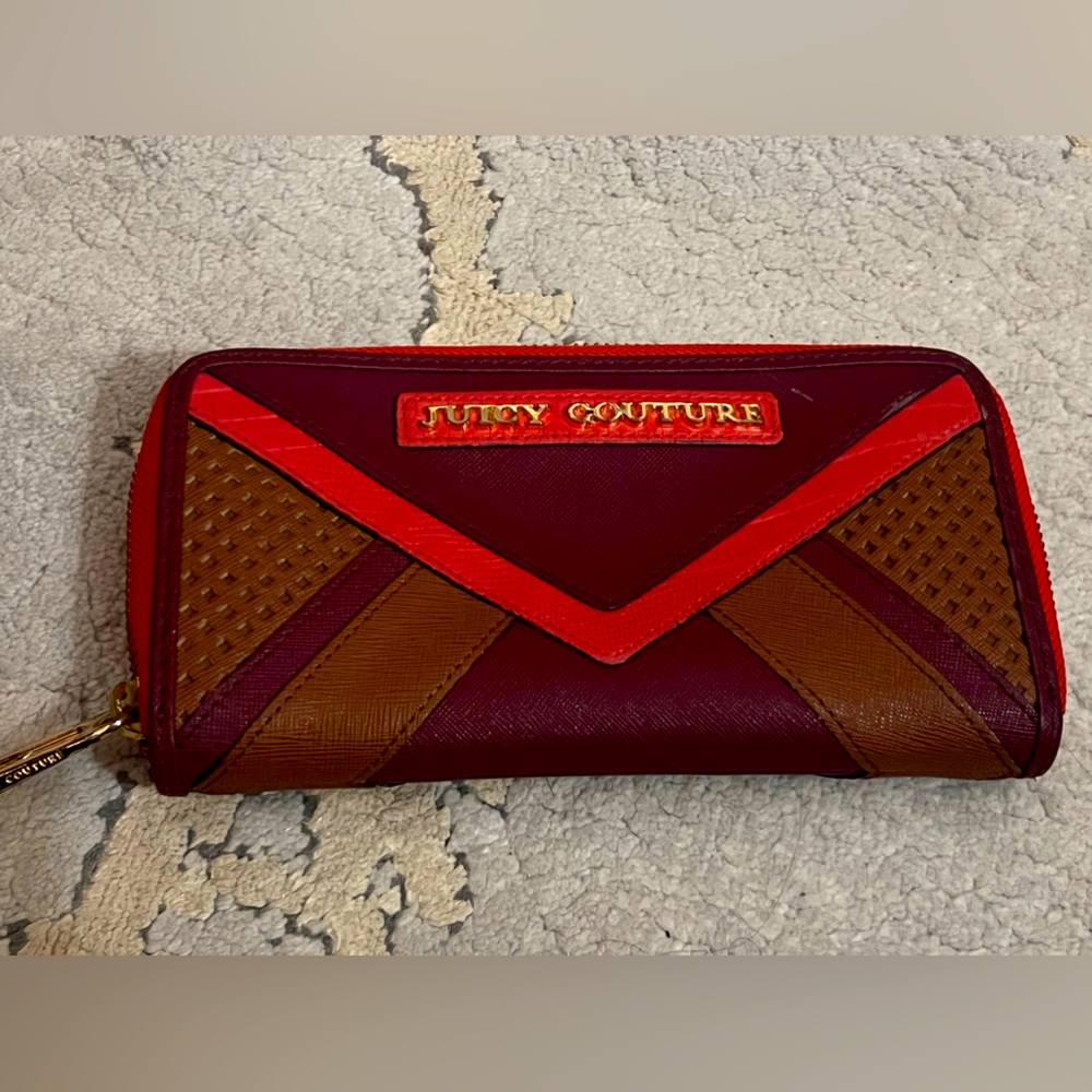 Juicy Couture large wallet brown orange purple